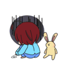 girl with rabbit（個別スタンプ：31）