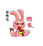 Pink Grumpy Rabbit-Food Lover（個別スタンプ：15）