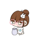 The glasses girl. +（個別スタンプ：23）