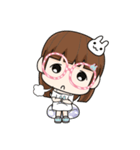 The glasses girl. +（個別スタンプ：26）