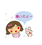 女子とうさぎさんの日常生活（個別スタンプ：14）