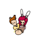 Bear boy and Bunny girl（個別スタンプ：5）