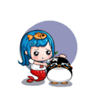 Himaji party-Mermaid Miwa＆Penguin Orange（個別スタンプ：6）