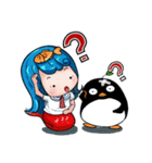 Himaji party-Mermaid Miwa＆Penguin Orange（個別スタンプ：11）