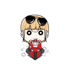 Motorcycle boy. +（個別スタンプ：39）