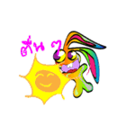 Crazy Rabbit Rainbow（個別スタンプ：2）