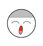 Round Face _ Gray Hair（個別スタンプ：4）