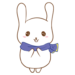 [LINEスタンプ] shy rabbit and moe scarf