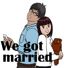 [LINEスタンプ] We got married (English ver.)