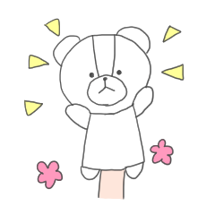 [LINEスタンプ] しろくまパペット