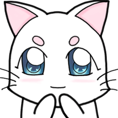 [LINEスタンプ] White cat's daily