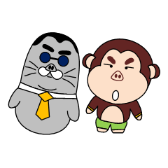[LINEスタンプ] Monkey Matt ＆ Seal Ted