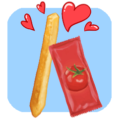 [LINEスタンプ] Fries Loves Tomato