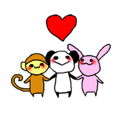 [LINEスタンプ] ぱんだとさるとうさぎ