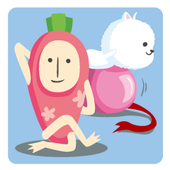 [LINEスタンプ] Yoga Time with Carrot ＆ Dog