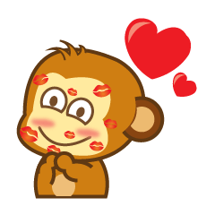 [LINEスタンプ] Cute Yellow Monkeyの画像（メイン）