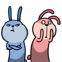 [LINEスタンプ] Two Annoying Rabbits- Special Version