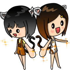 [LINEスタンプ] Q-Chan and Dian-chan