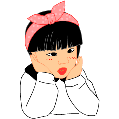 [LINEスタンプ] Single eyelids girl