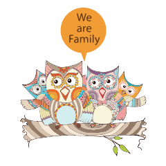 [LINEスタンプ] Owl with Family