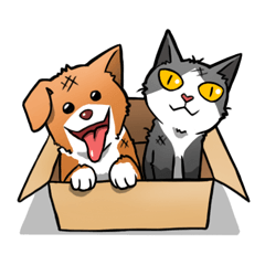 [LINEスタンプ] Stray Meow and Puppy