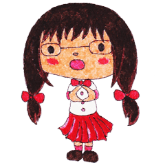 [LINEスタンプ] Ardina, a girl in red skirt