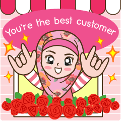 [LINEスタンプ] Hijab Girl Online Shop. Eng