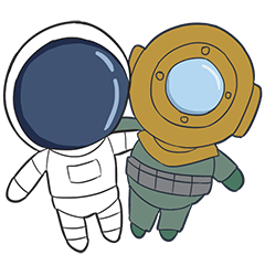 [LINEスタンプ] Astronaut ＆ Aquanaut