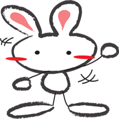 [LINEスタンプ] 白いうさぎ。「トキ」