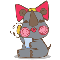 [LINEスタンプ] Rhinoceros-CHERRY