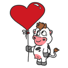 [LINEスタンプ] MooMoo the cow in loveの画像（メイン）