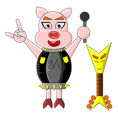 [LINEスタンプ] Metal Pig with God of Guitar