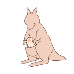 [LINEスタンプ] カンガルーのおやこ