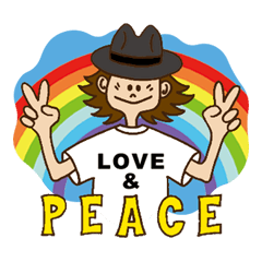 [LINEスタンプ] LOVE AND PEACE ALL FOR SMILE ver.1