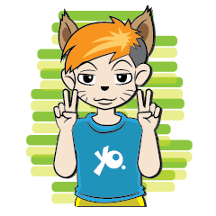 [LINEスタンプ] Yochi Fox boy Eng.ver