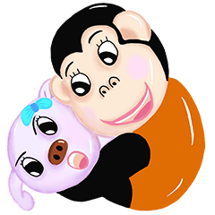 [LINEスタンプ] Ape brother and sister pig