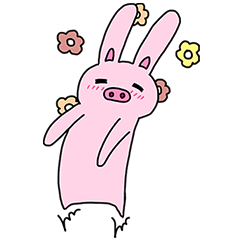 [LINEスタンプ] Pig Rabbit and her friends