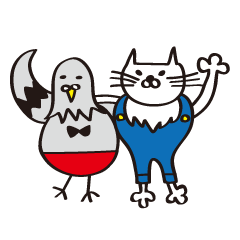 [LINEスタンプ] ねこ背、時々、ハト胸 