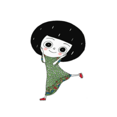 [LINEスタンプ] cute girl with a bouffant