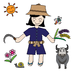 [LINEスタンプ] Thai Farm Girl ＆ Friends