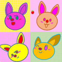 [LINEスタンプ] 赤いはなのうさぎ 
