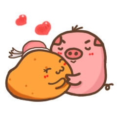 [LINEスタンプ] potato＆pig(couples)