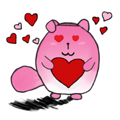 [LINEスタンプ] Mischievous Cat In Pinkの画像（メイン）