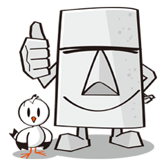 [LINEスタンプ] モアイくんとカモメちゃん 