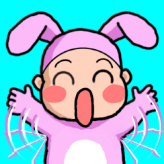 [LINEスタンプ] 着ぐるみバニ子（ジェスチャー)1