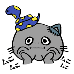 [LINEスタンプ] ヘビとネコゾンビ