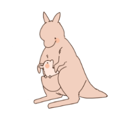 [LINEスタンプ] カンガルーの親子