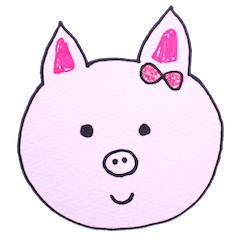 [LINEスタンプ] Pigs which can communicate in Japanese