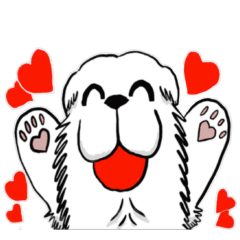 [LINEスタンプ] Lion's Head Dog- (love articles)