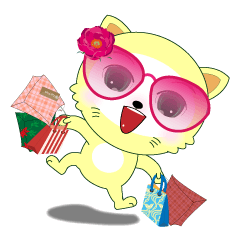 [LINEスタンプ] Yellow cat's go to exciting holiday！